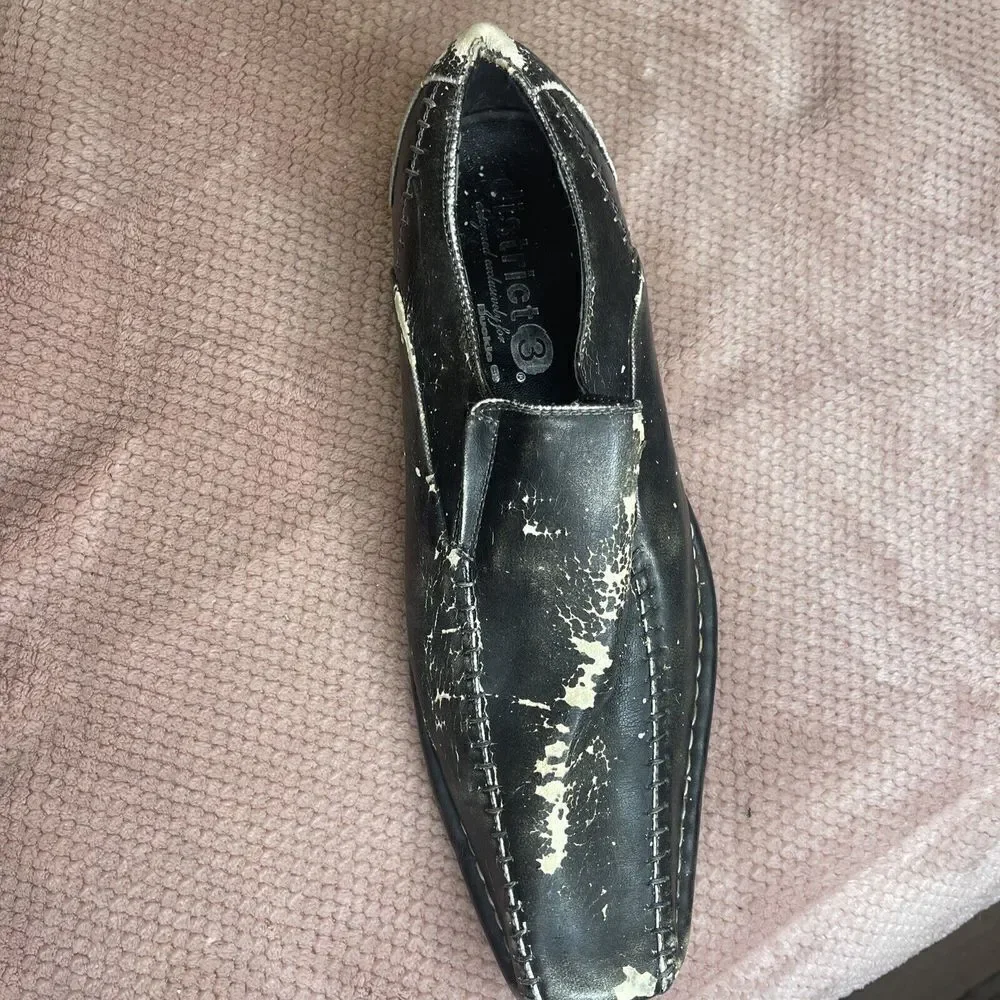 Buckle District 3 Slip On Shoes Men's Black Size 10 Square Toe Loafer